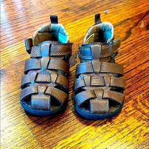 Carter's Brown Leather Sandals with Fisherman Design